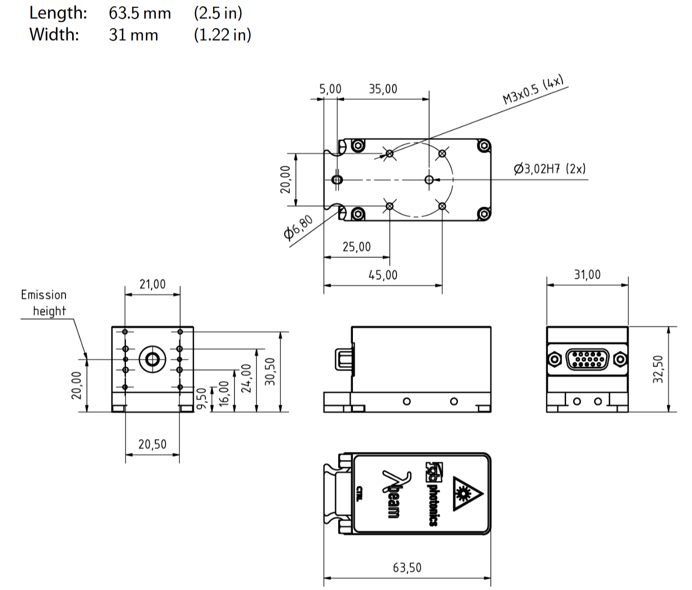 Lambda Beam Technical Drawing 